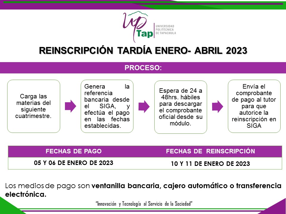 REINSCRIPCIÓN TARDÍA ENERO-ABRIL 2023