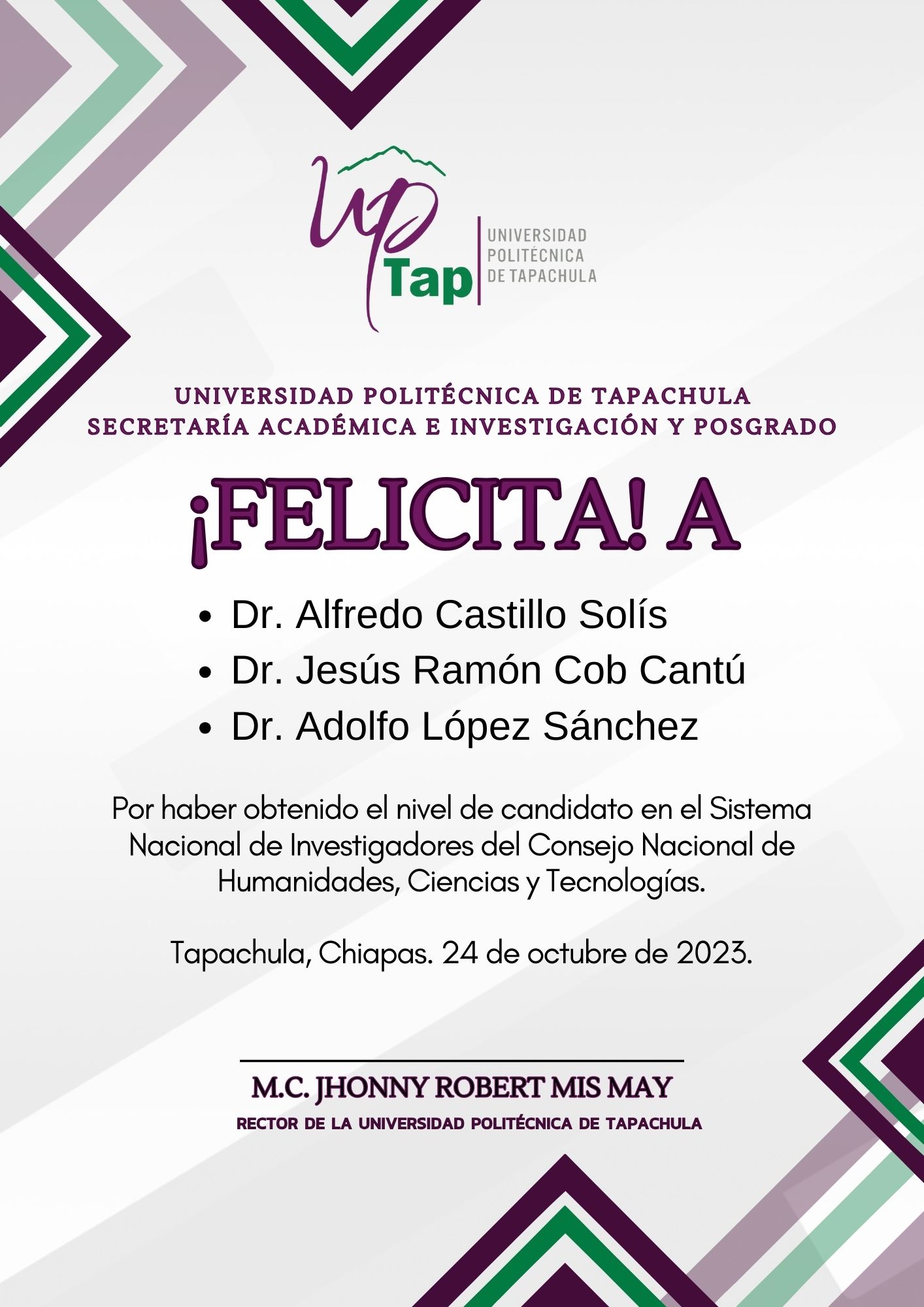 Universidad Politécnica de Tapachula ¡Felicita!