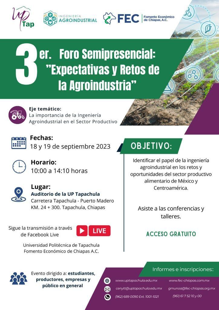 3er Foro Semipresencial “Expectativas y retos de la agroindustria”